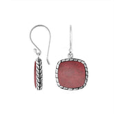 AE-6257-CR Sterling Silver Earring With Coral Jewelry Bali Designs Inc